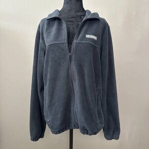Columbia Women's Fleece Jacket Size M, Full Zip, Pockets, Lightweight-Navy